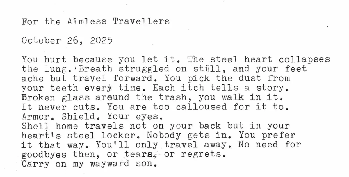 For the aimless travellers