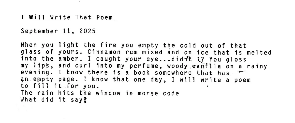 I will write that poem