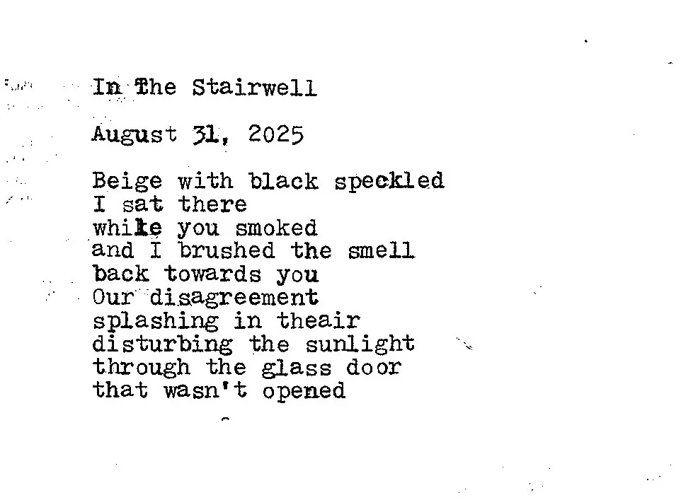 In the stairwell