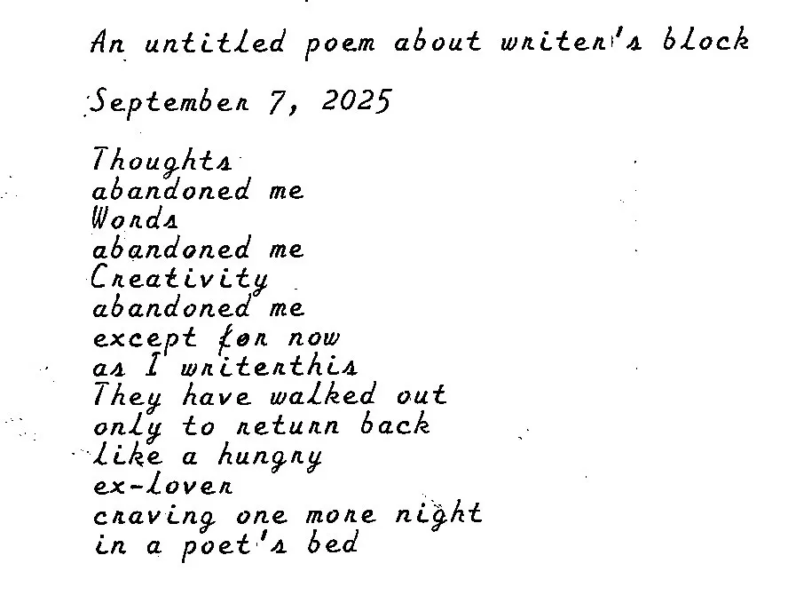 poet's writer's block