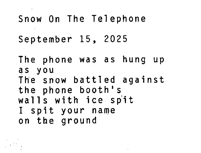 Snow ON The telephone