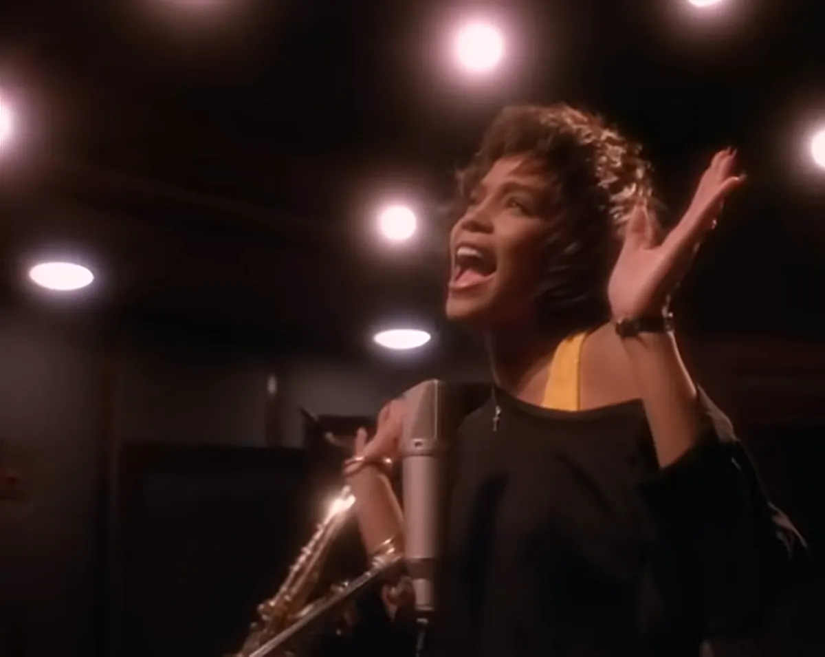 Whitney Houston in the Saving All My Love for You music video