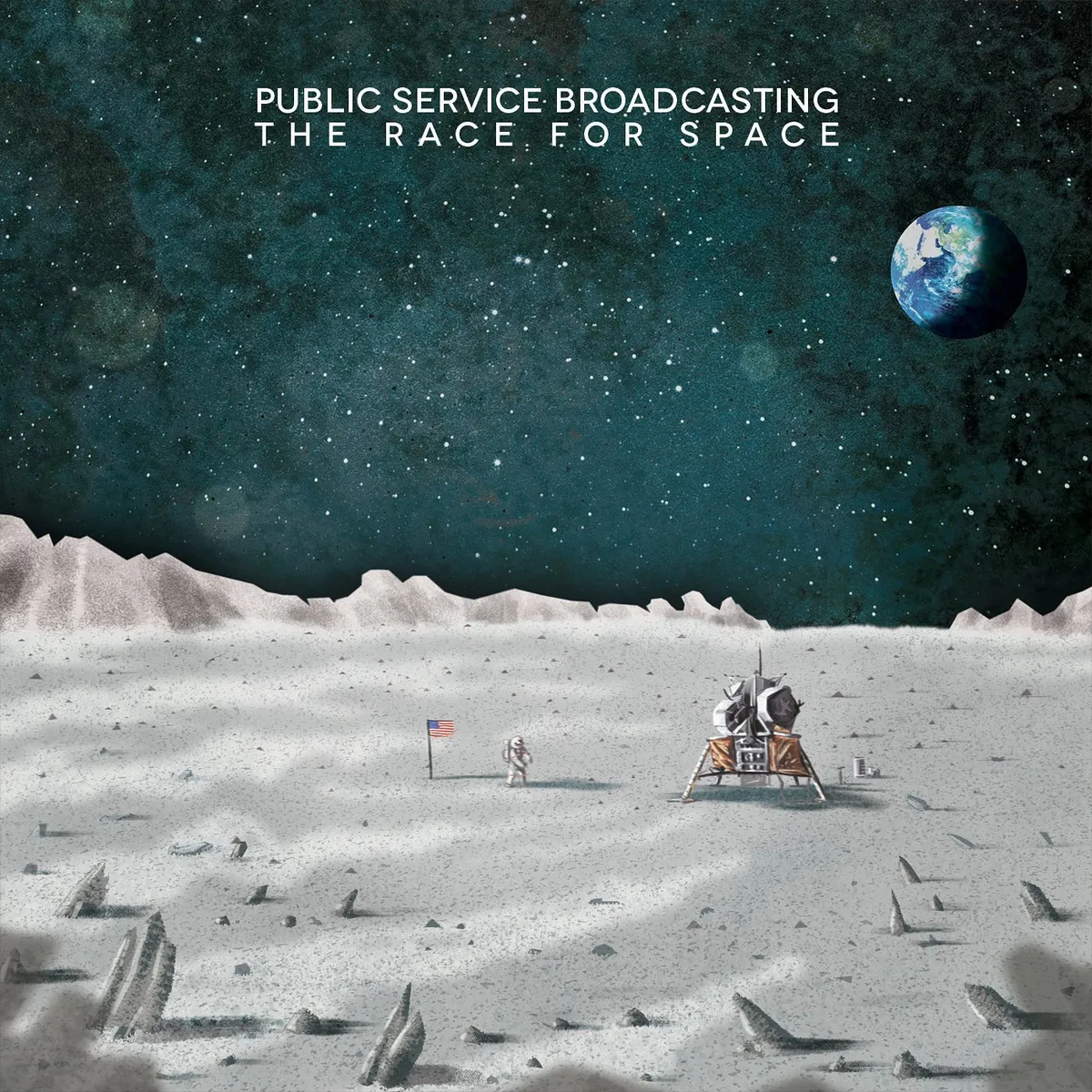 The album art for Public Service Broadcasting's The Race for Space