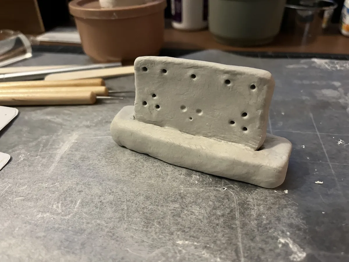 clay toast earring holder