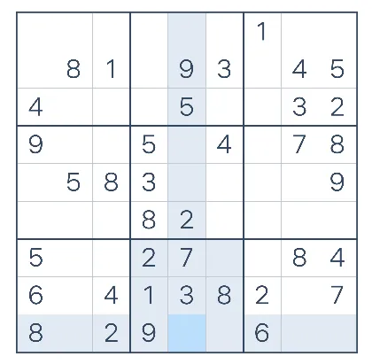 Print de um sudoku básico de matriz 9x9 com alguns números já preenchidos.