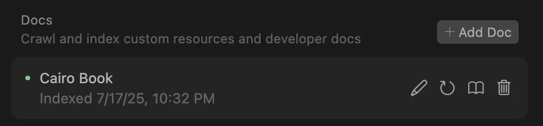 Docs indexing