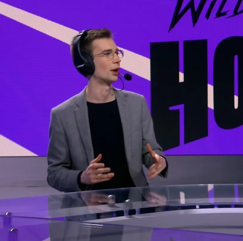 on set at the Wild Rift World Final