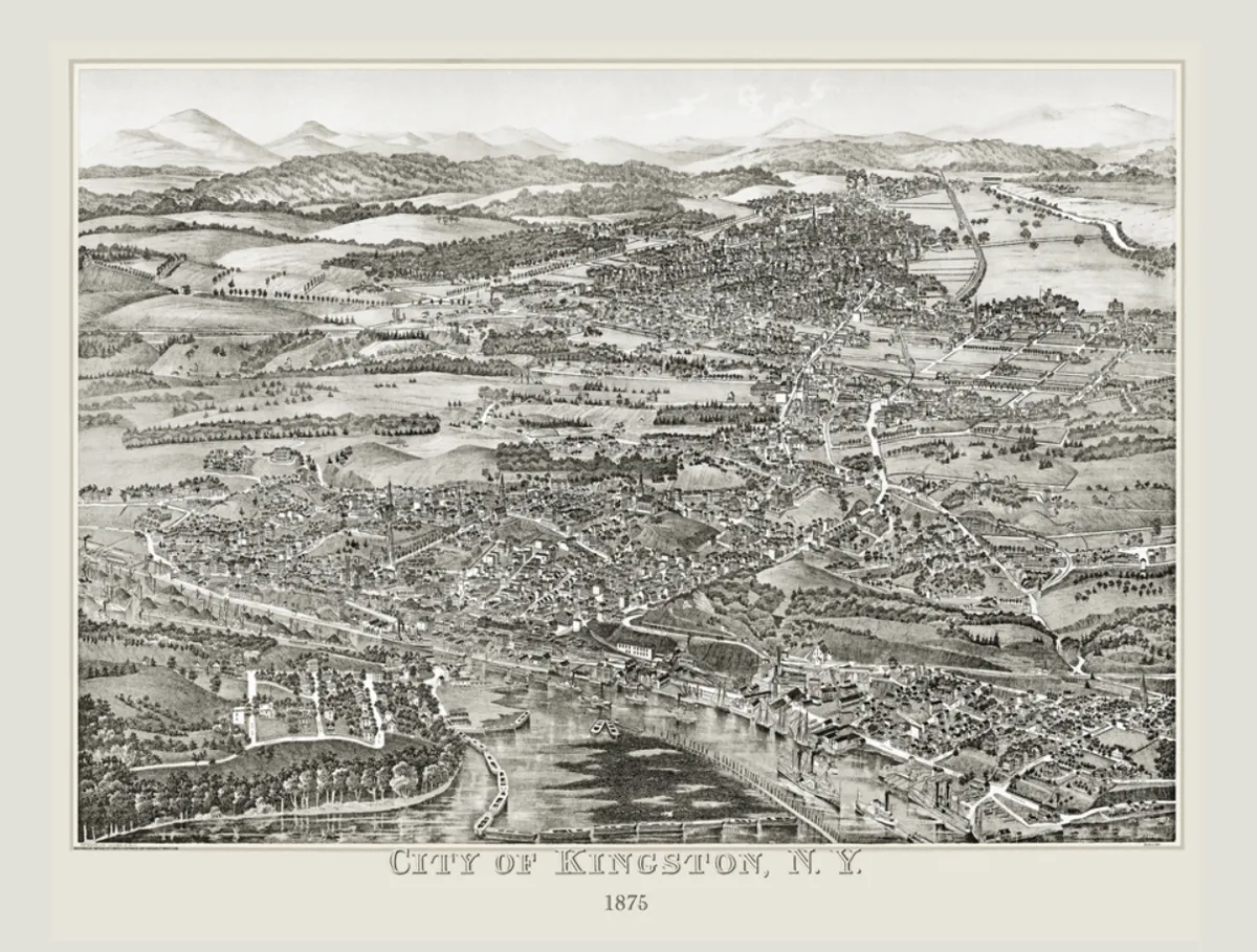 Vintage Map of Kingston, 1875