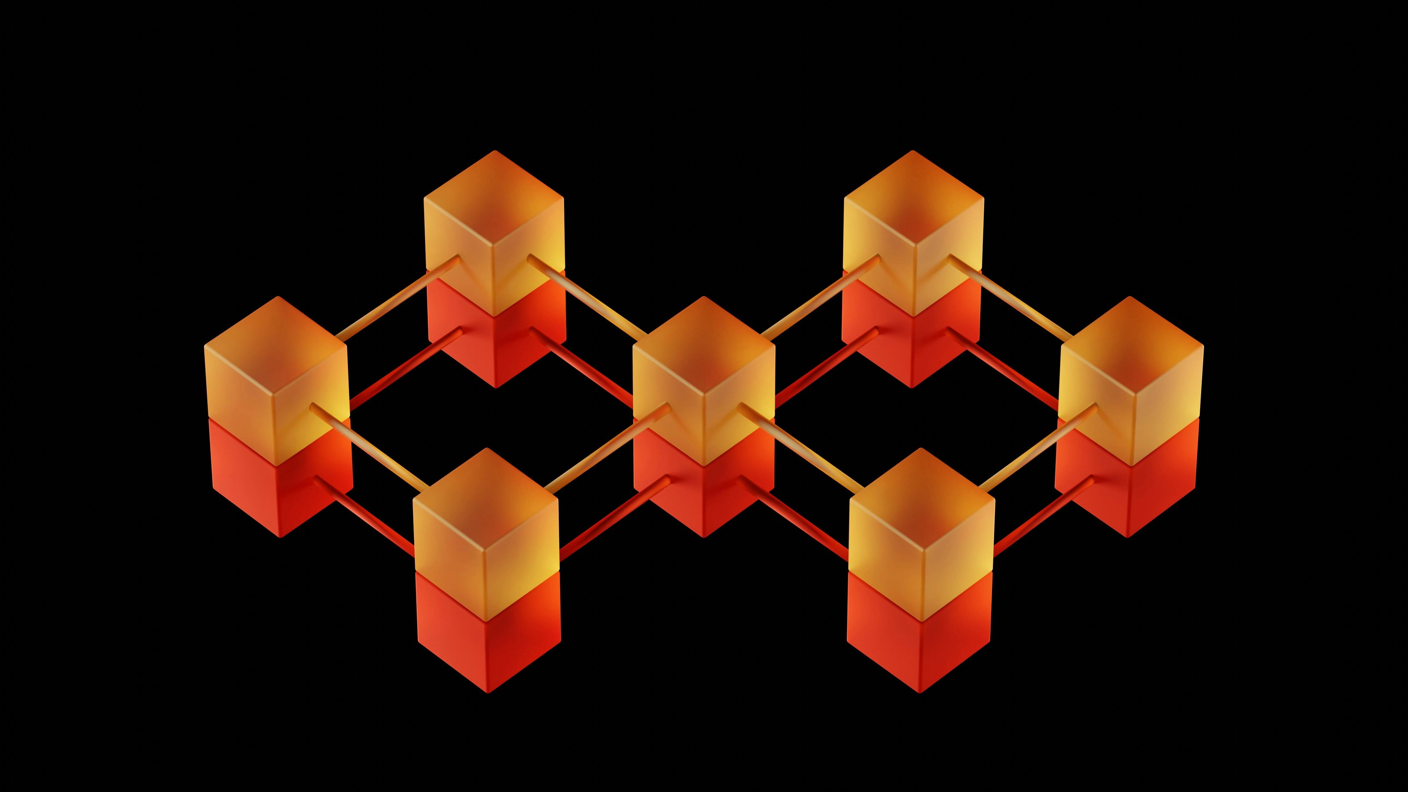 abstract graphic of cubes connected with lines