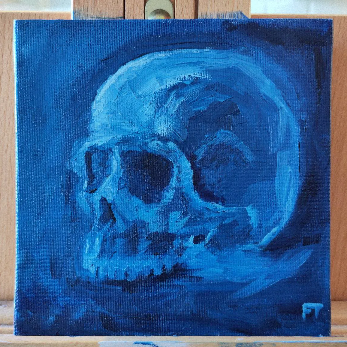 My oil painting "Momento Depictum Cranium"