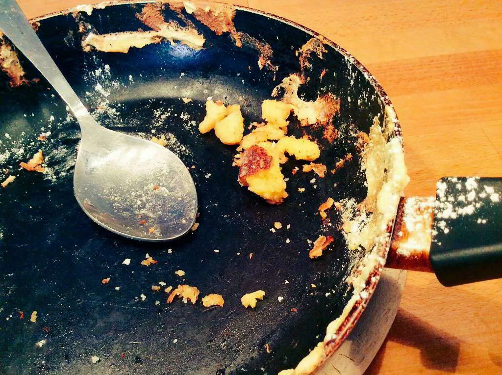 Pfanne mit leckerem Kaiserschmarrn, leider alles leer