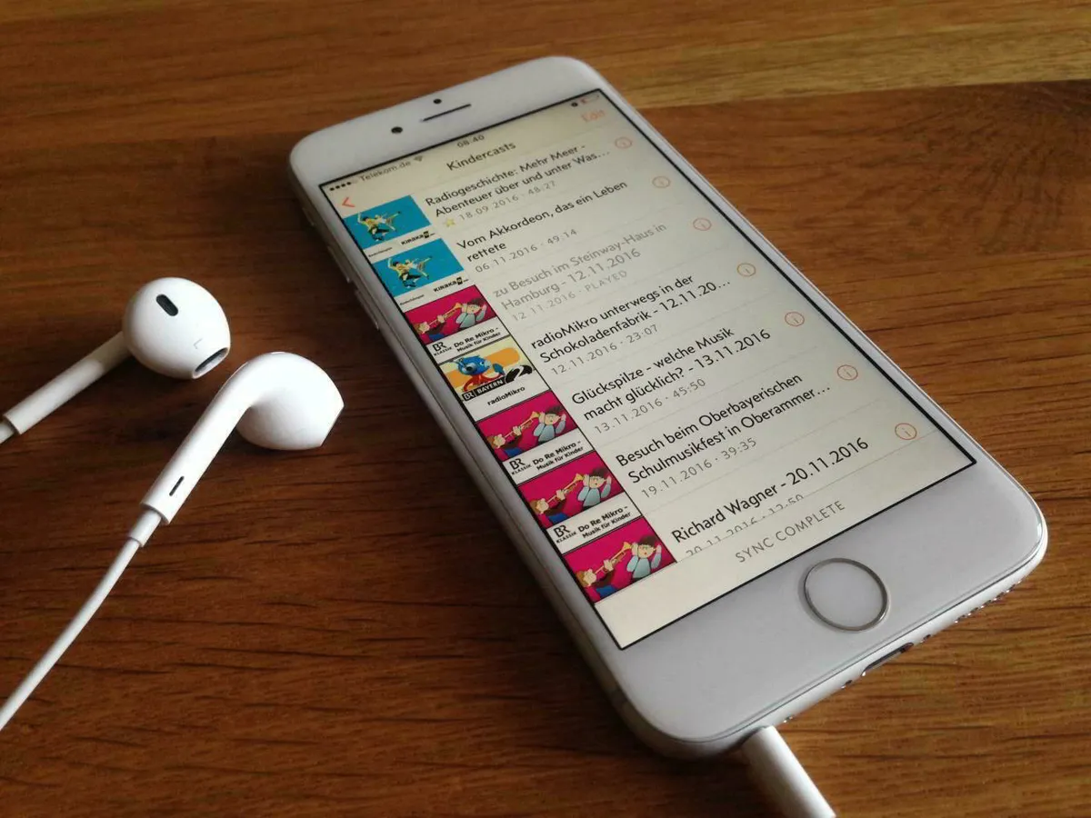 Podcasts für Kinder auf einem iPhone