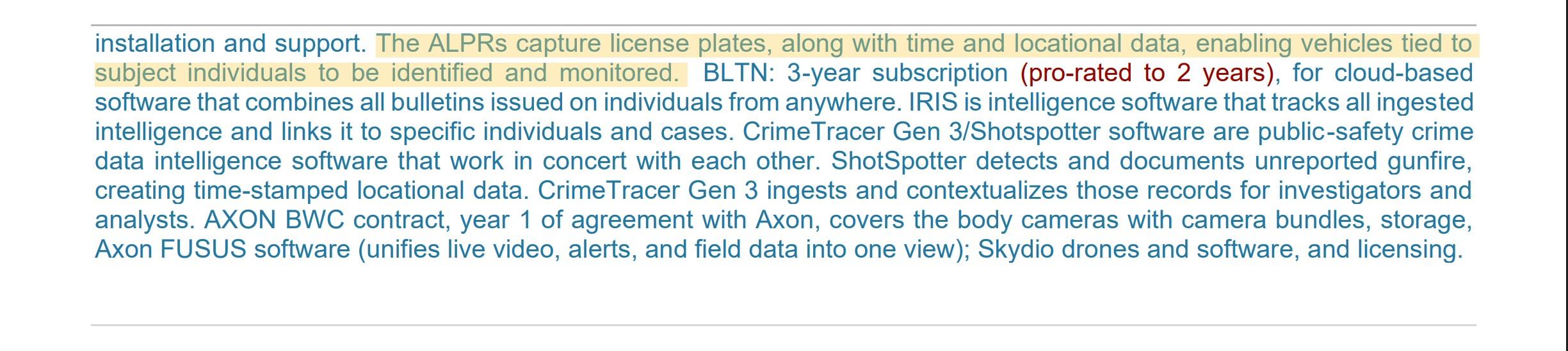 Alachua County Sheriff's Office ALPR Narrative