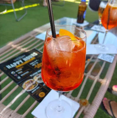 A glass of Aperol Spritz on a Table