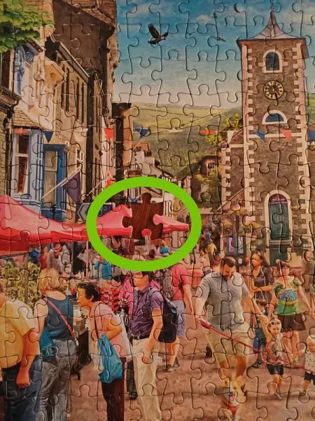 Jigsaw with a missing piece