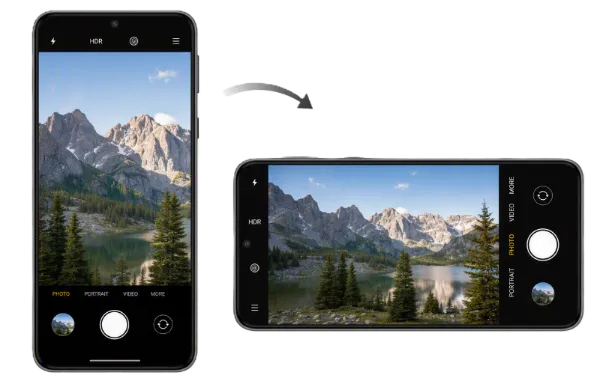 Image showing a phone rotating from tall to wide