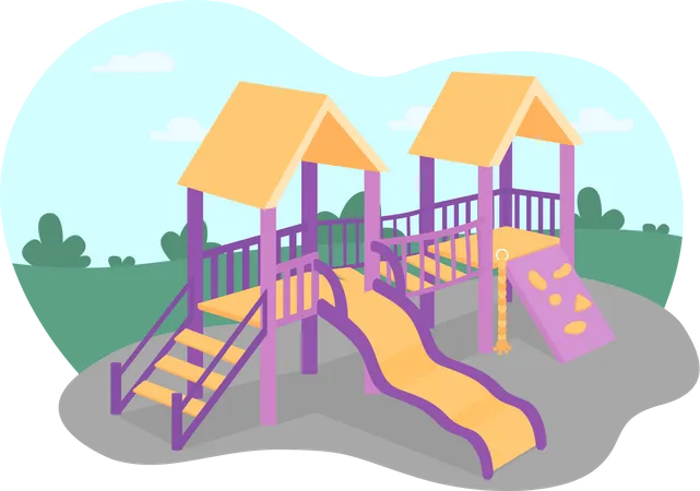 A purple and yellow playground