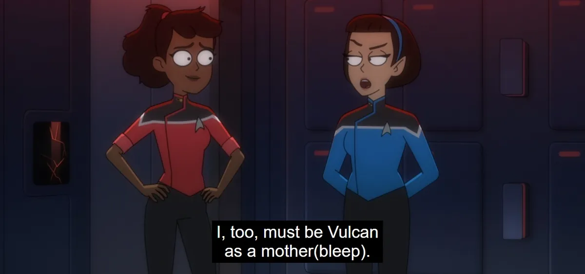 Beckett Mariner and T'Lyn, from s4e5 of Lower Decks, 