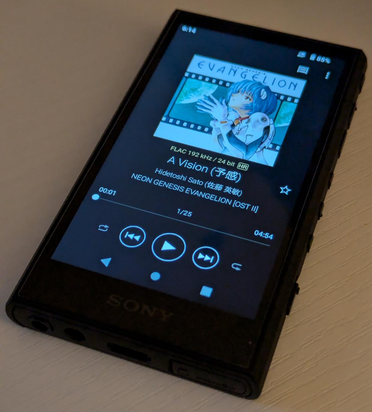 A Vision, from the second Neon Genesis Evangelion soundtrack is playing on Froey's Walkman.