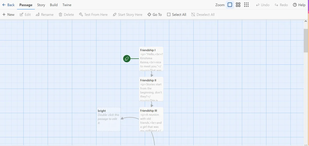 Best Friends in Twine's workspace