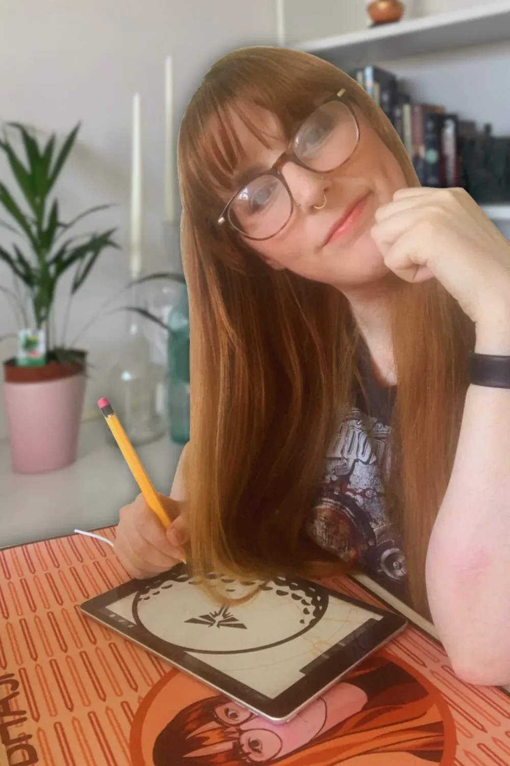 Illustration of Hayley drawing