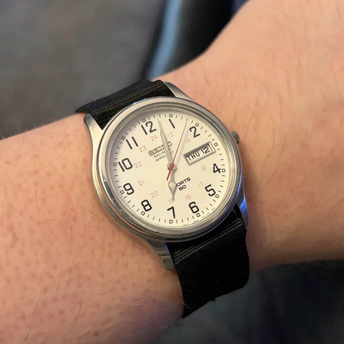 photo of a stainless Seiko sports 50
