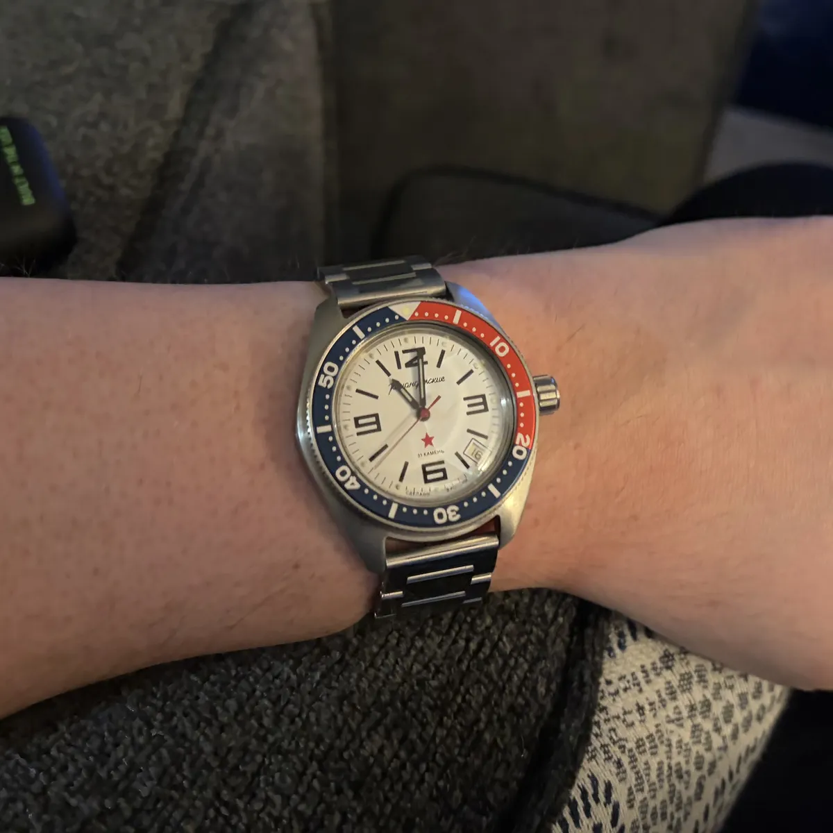 diver/pepsi bezel on a Vostok watch