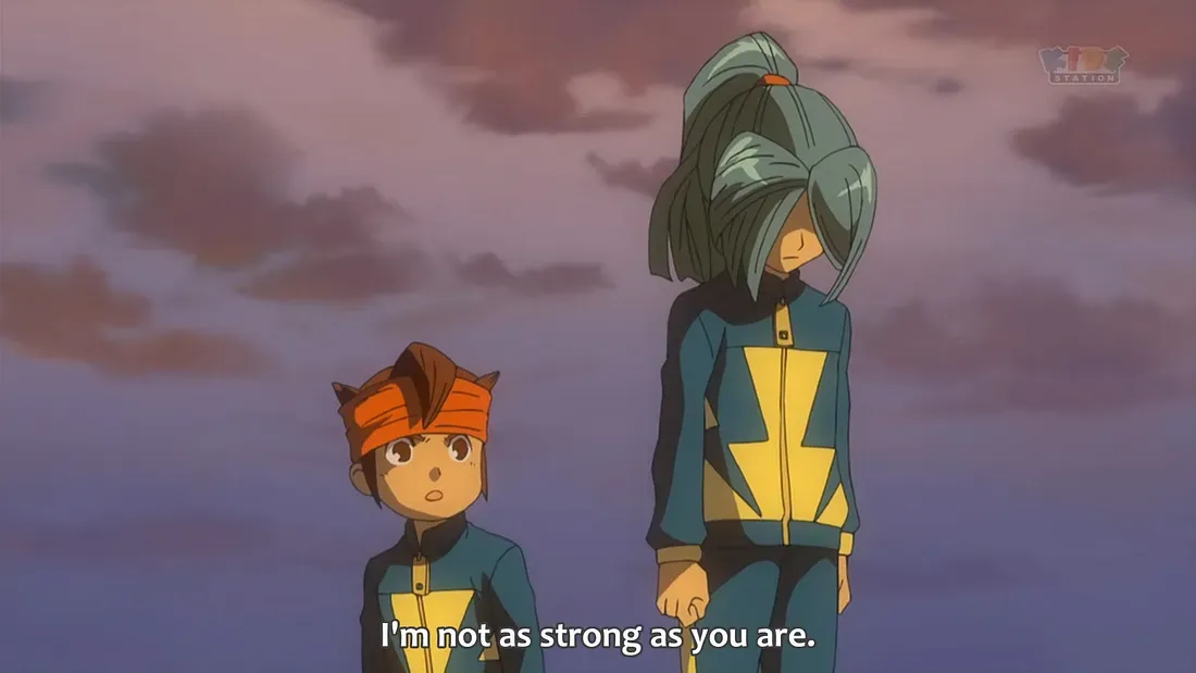 Frame do anime em que Kazemaru desiste