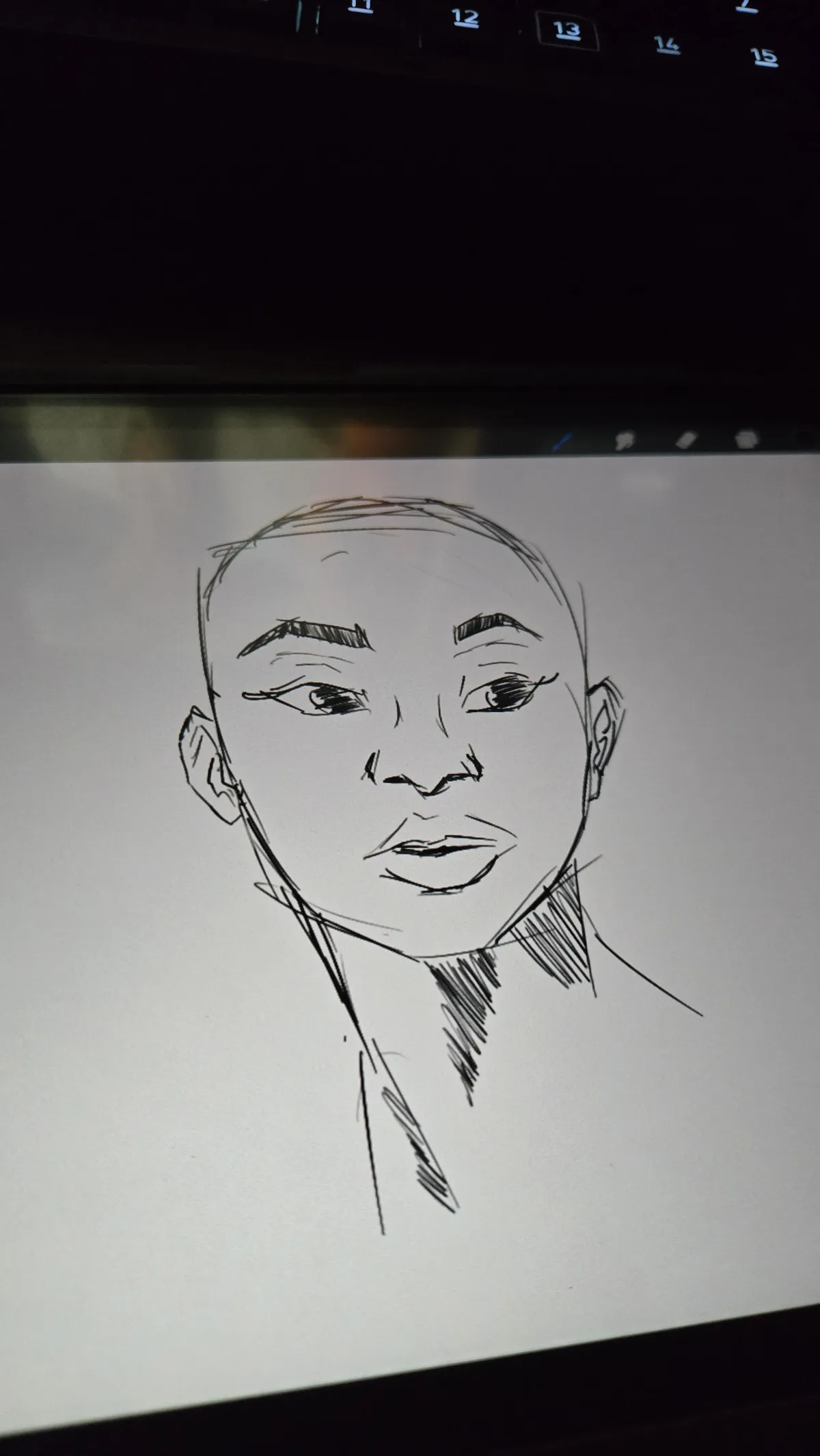 A sketch of a woman