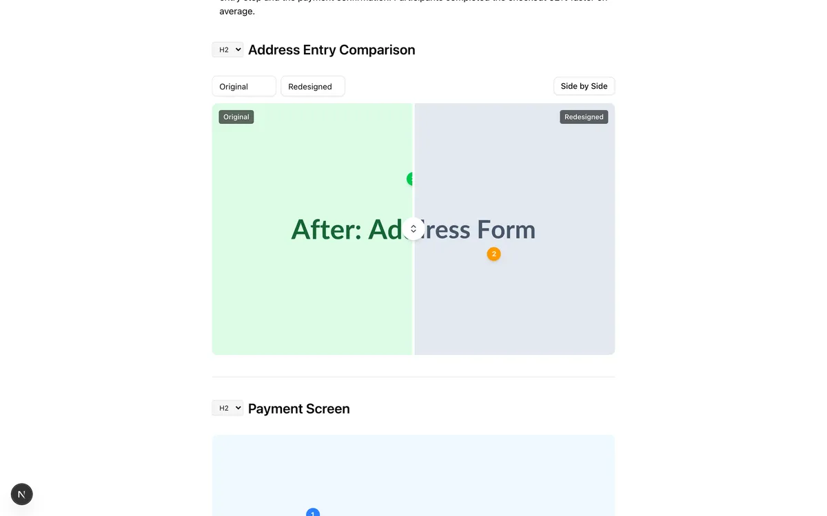 Report Comparison from UX App