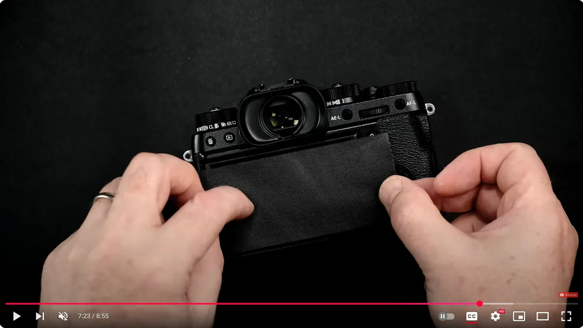 Tape put over the camera display