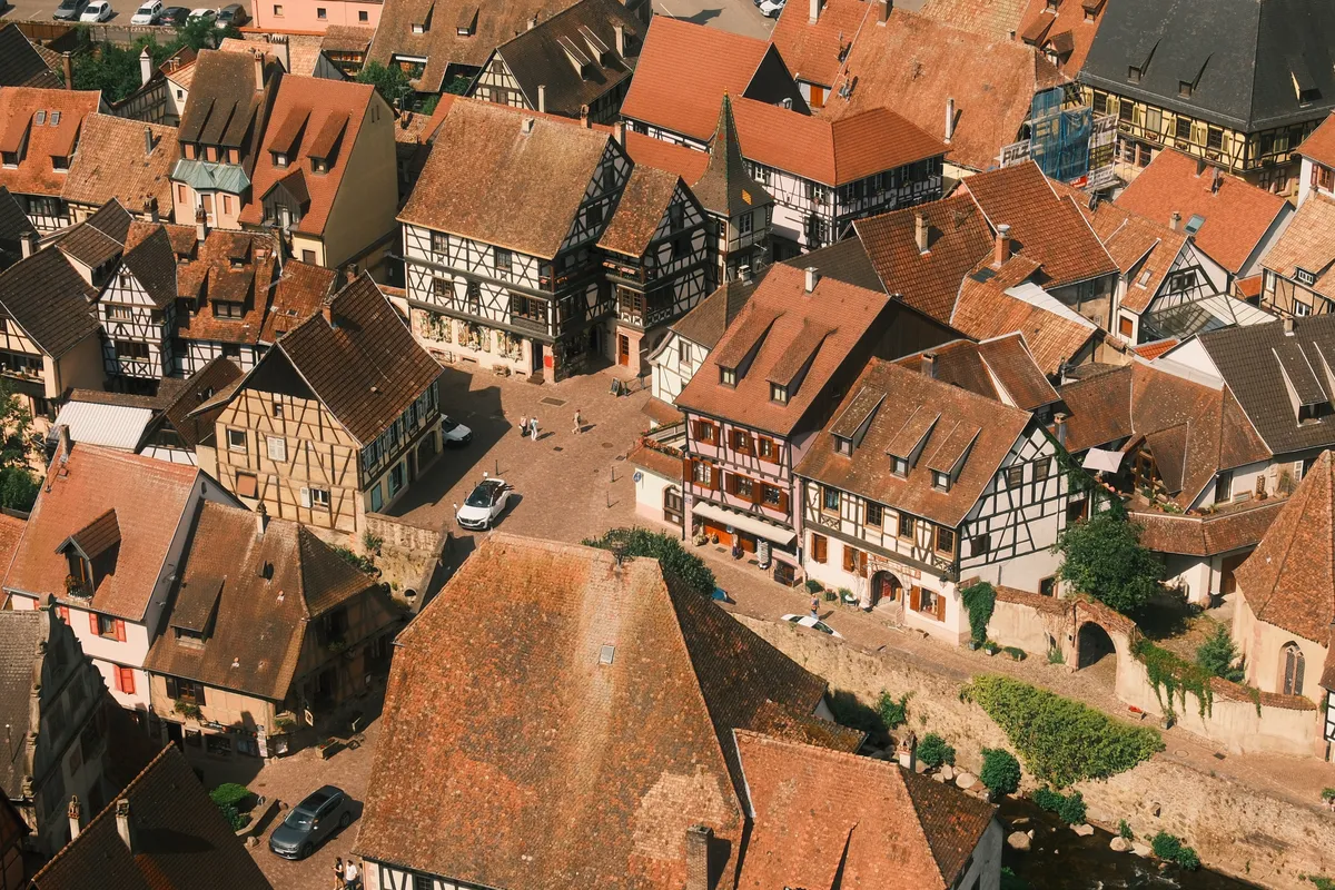 View from above on the city of Kayserberg