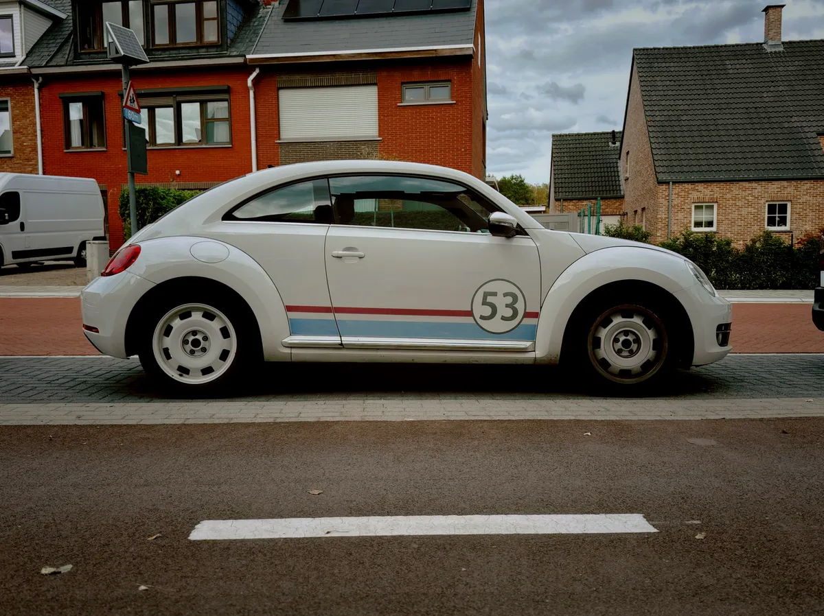 Volkswagen beetle with Herbie number