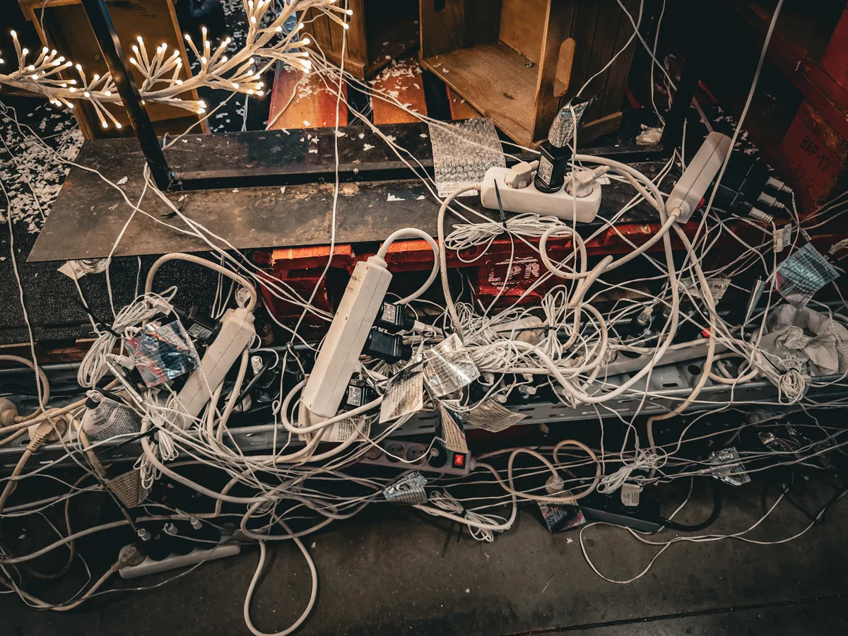 A lot of electrical wiring