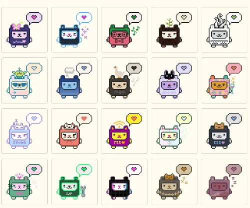 a selection of sylvia's pixel bear creations that capture the essence of the bloggers