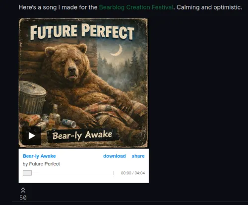 screenshot of music player and the cover art