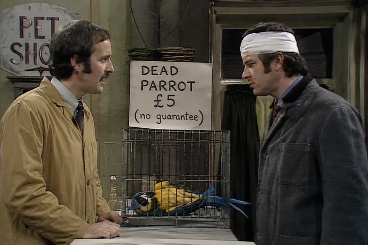AI generated referring to Monty Python's Dead Parrot Sketch