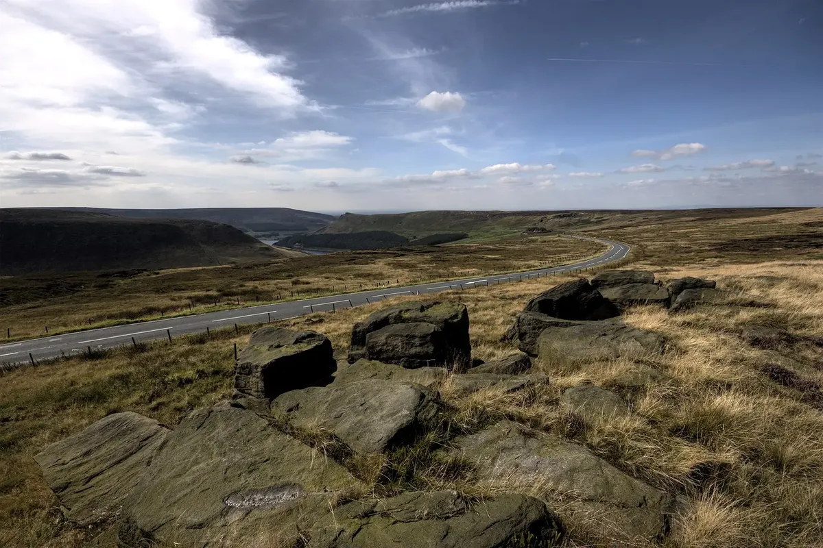 Photo of the area of Saddleworth Moor where Hindley and Brady buried their victims