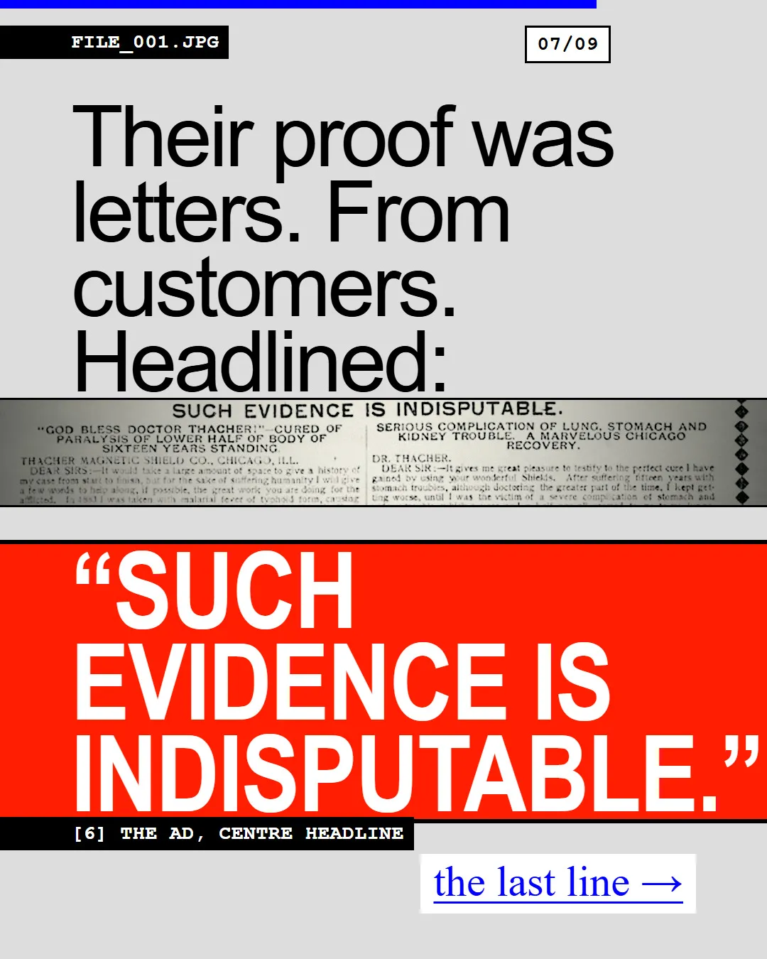 A 1907 magazine sold a vest with 400+ magnets in it. Then it listed what it cured.: slide 7 of 9