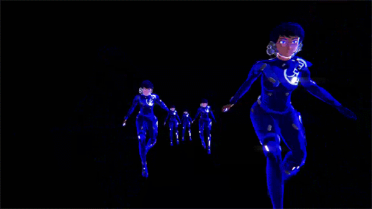 gif from dekaja via tumblr, from the videogame 1000xresist, of the character Watcher