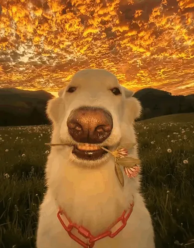 sunset-dog