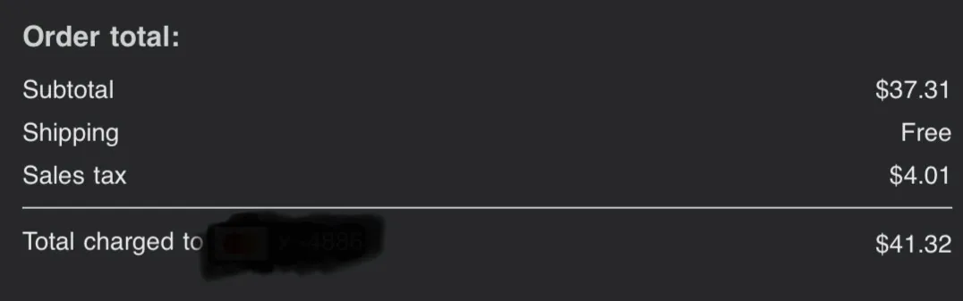 photo of eBay order conformation