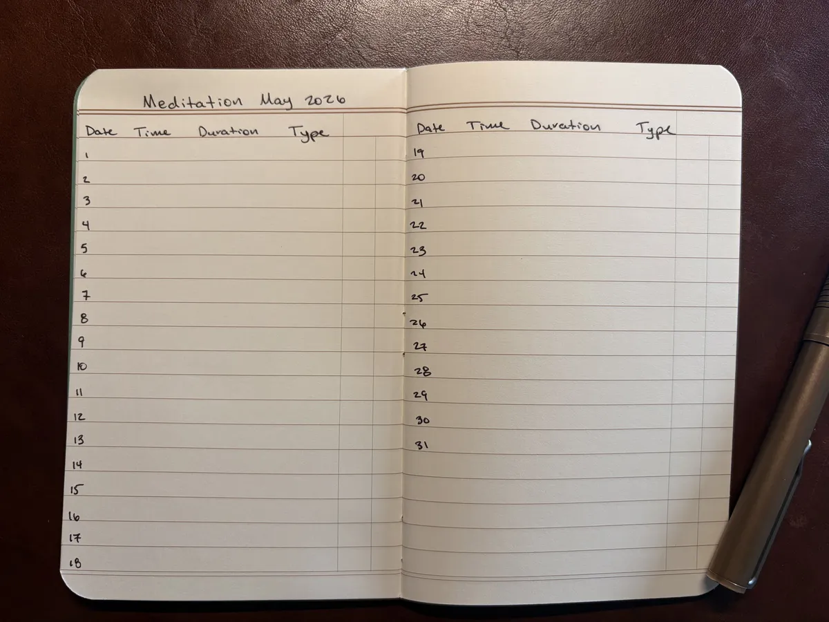 Monthly meditation tracker
