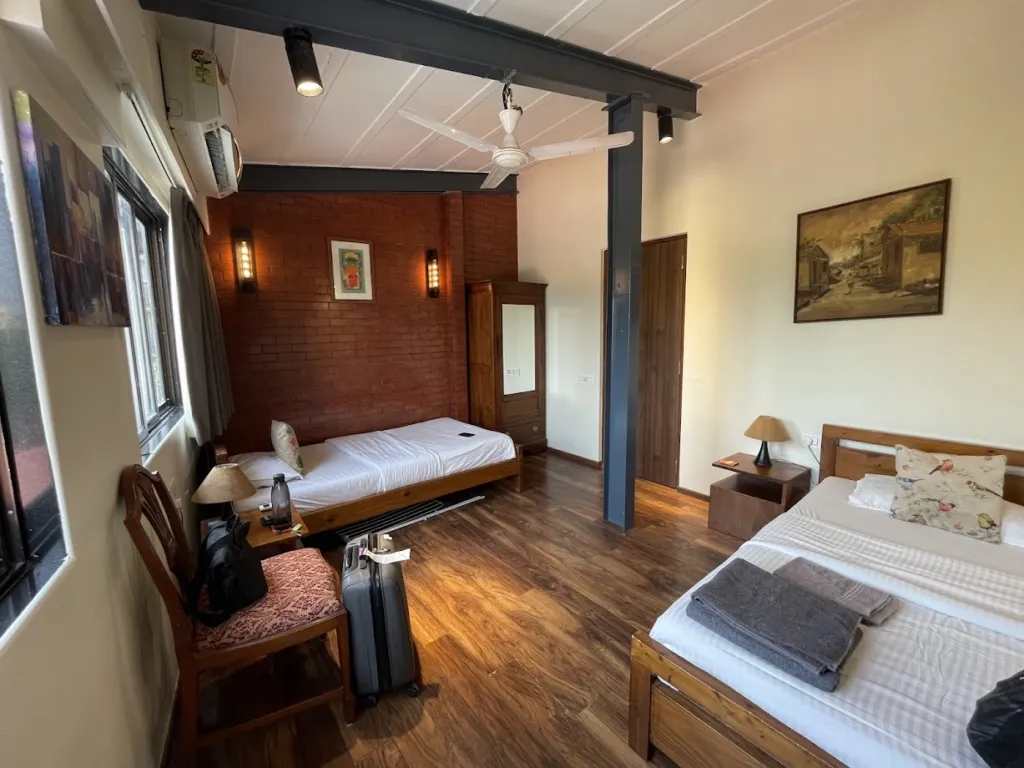 The private twin-bed room with an attached bath