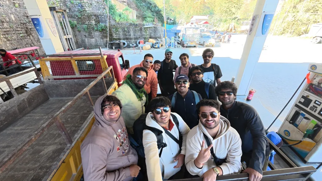 Perched atop the van that ferries to Dzukou trek point
