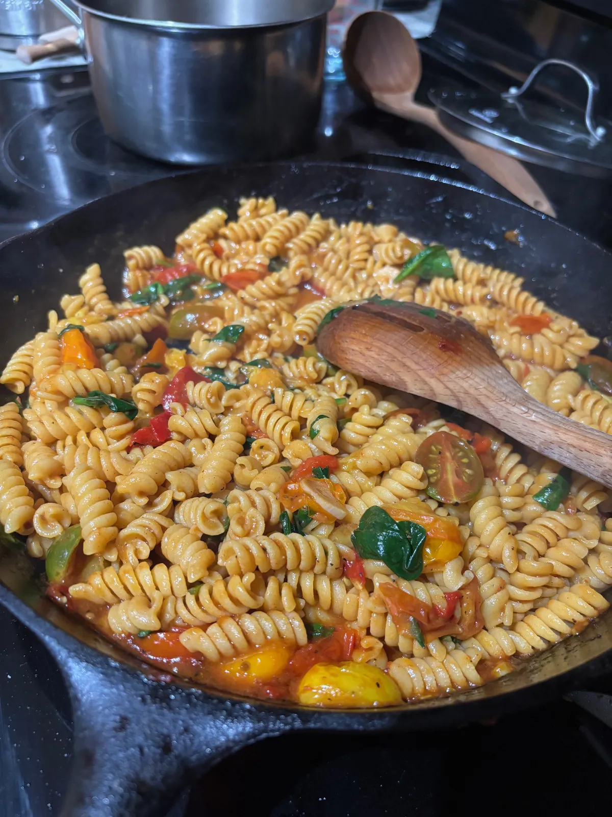 spicy pantry pasta skillet