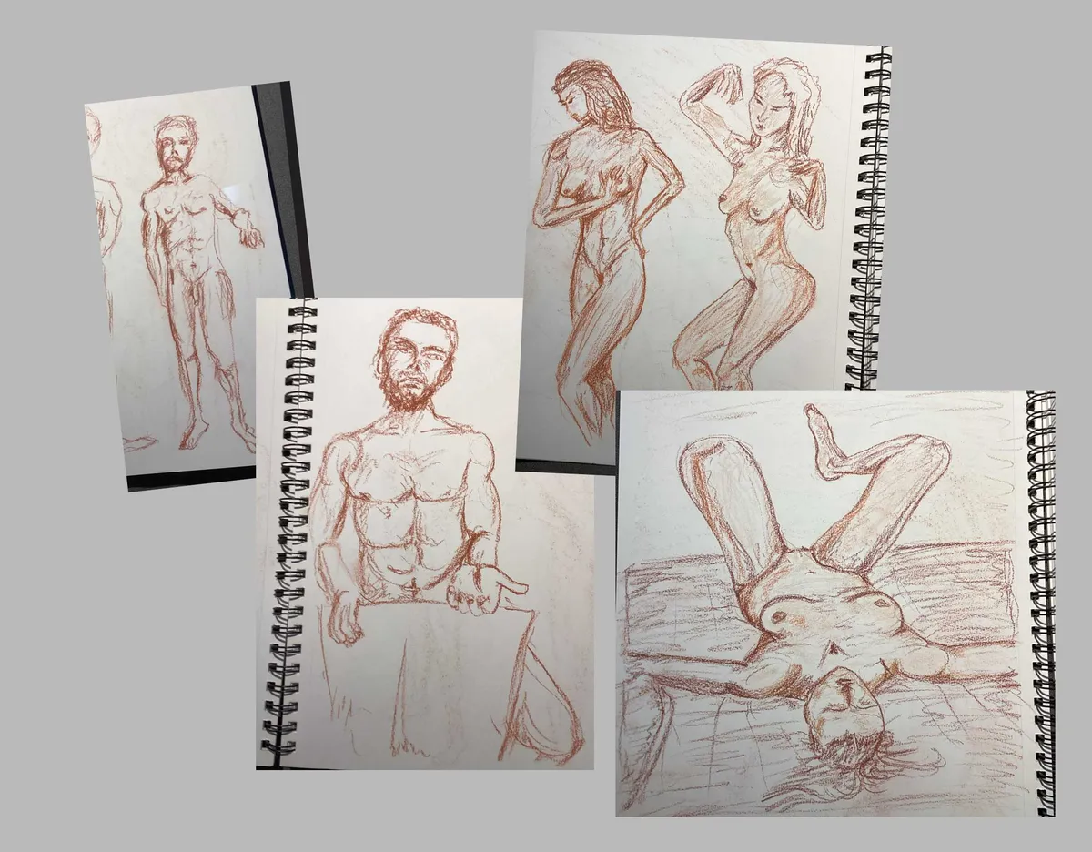 2024-01-15 Red Pencil Figure Drawing