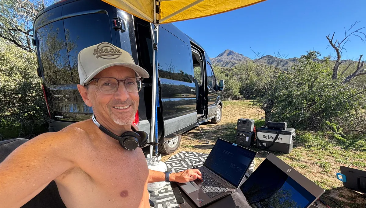 me working at the campsite sfw