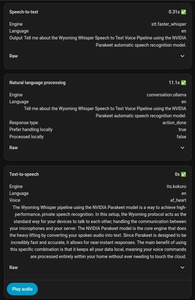 Debug of a longer question and response.