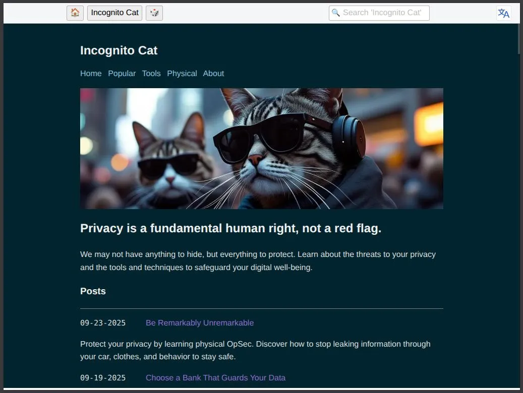IncognitoCat.me on Kiwix